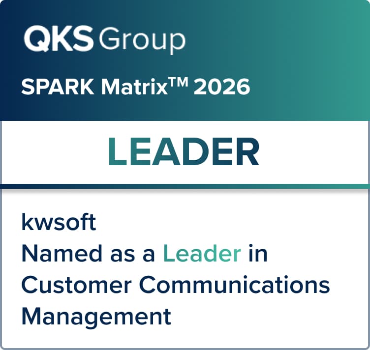 Badge kwsoft QKS Spark Matrix Leader CCM 2026